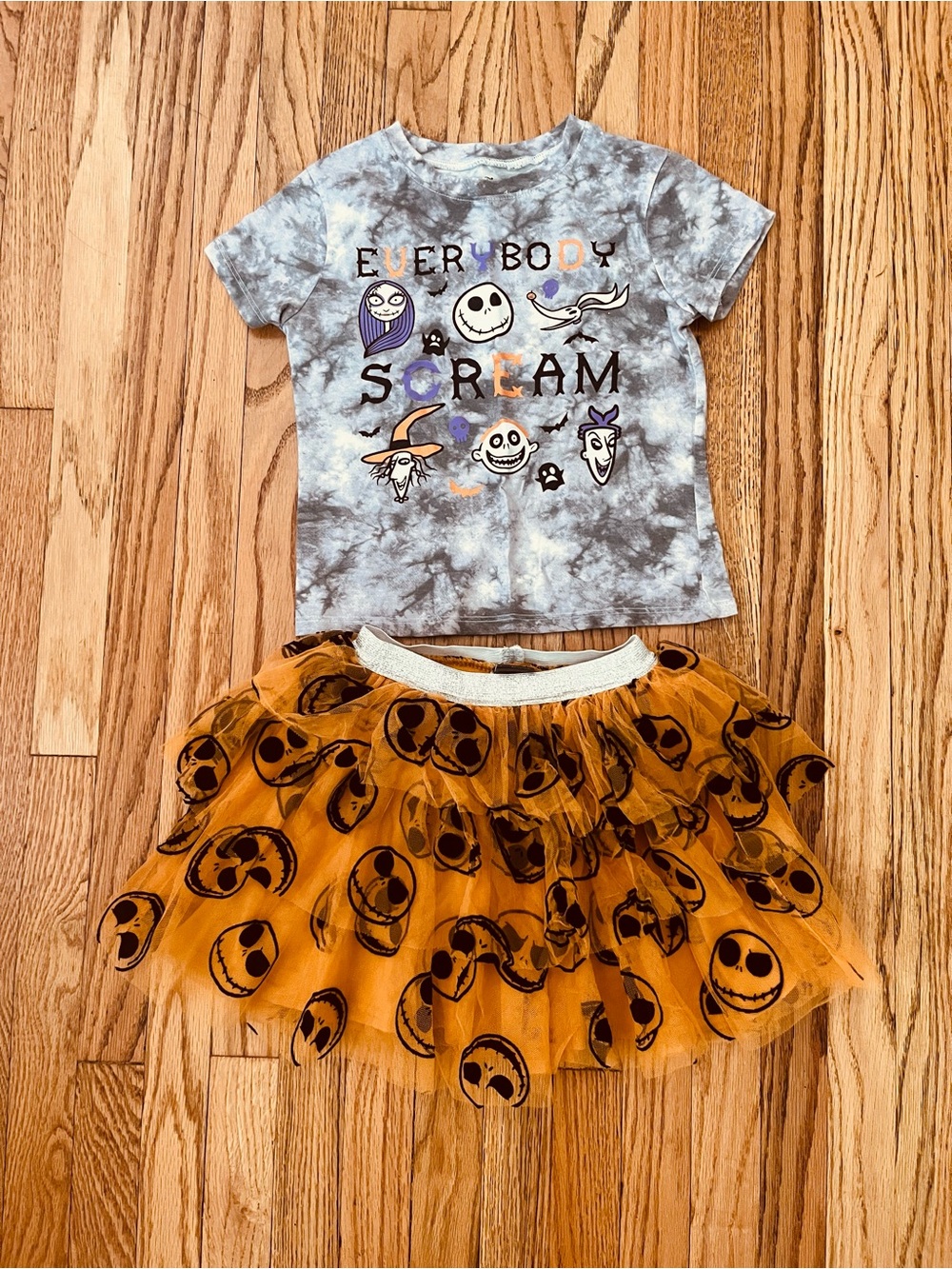 Nightmare before Christmas Halloween Tulle Skirt & Tee Set - Girls Sz 4/5